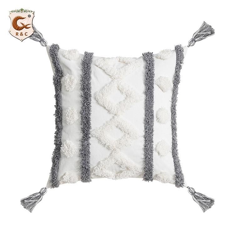 High Quality Decorative Boho Cushion Pillow Cover Tufted Boho Throw Pillow Bohemian Cushion Cover for Sofa