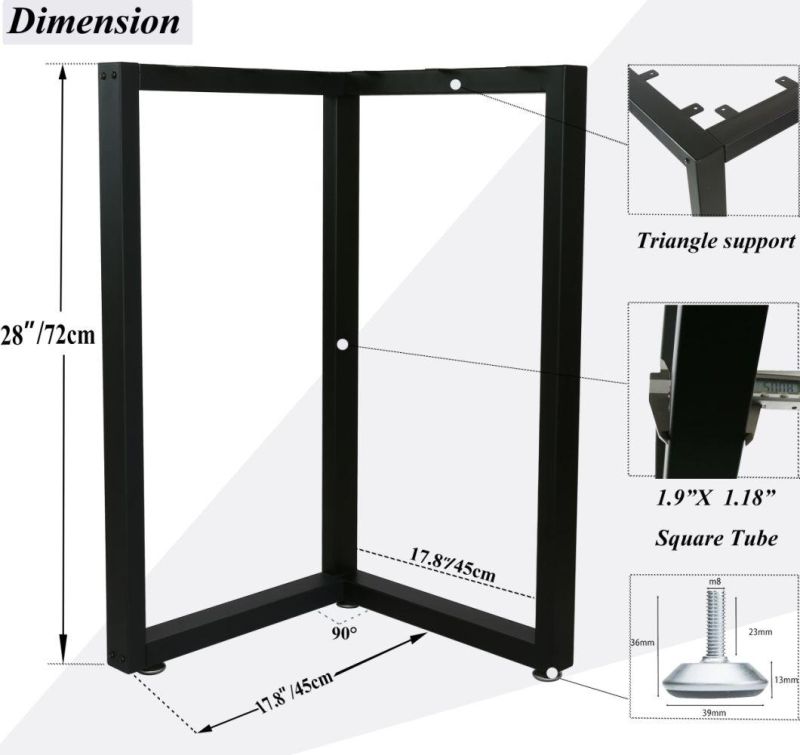L Shape Industrial Furniture Legs for Dining Table