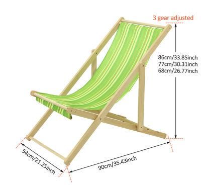 Comfortable Folding Camping Wooden Beach Deck Lounge Chair Sofa