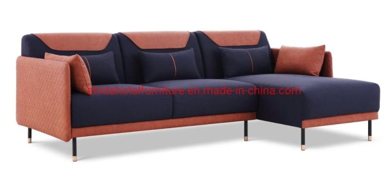 Home Furniture Modern Fabric Leather Wooden Hotel 3 Seat Sofa