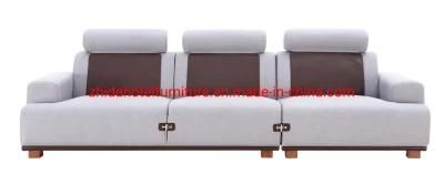 Modern Fabric Home Furniture Leather Wooden Living Room Sofa