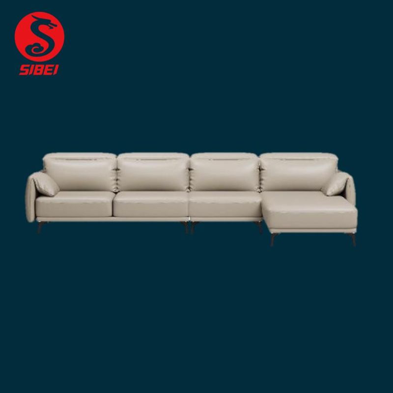 Modern Leisure Home Furniture Fabric Sectional Seatings Genuine Leather Modular Sofa for Living Room