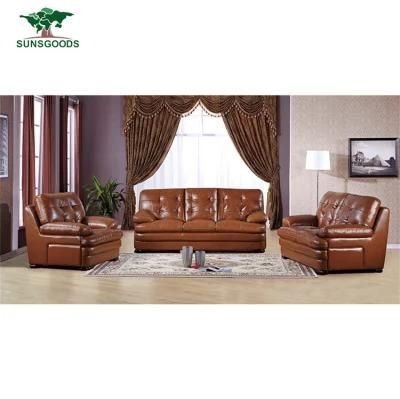 High Quality Tufted Genuine Leather Couches for Living Room