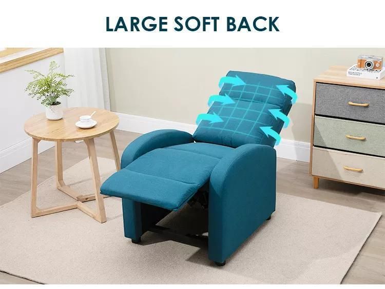 Pure Leather Recliner Sofa with Armrest and Cup Holder