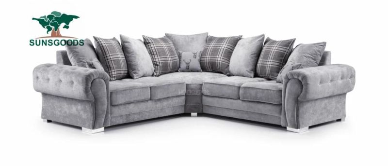 Classic Channel Deep Tufted Velvet Fabric Couch Chesterfield Sofa for Living Room Furniture