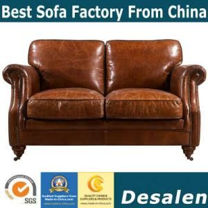 New American Village Casual Wooden Armchair and Indoor Genuine Leather Sofa (628)