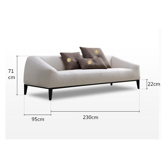 Light and Luxury Design 2 Seater Solid Wood Leg High-Grade Fabrics Sectional Sofa for Home Living Room Furniture