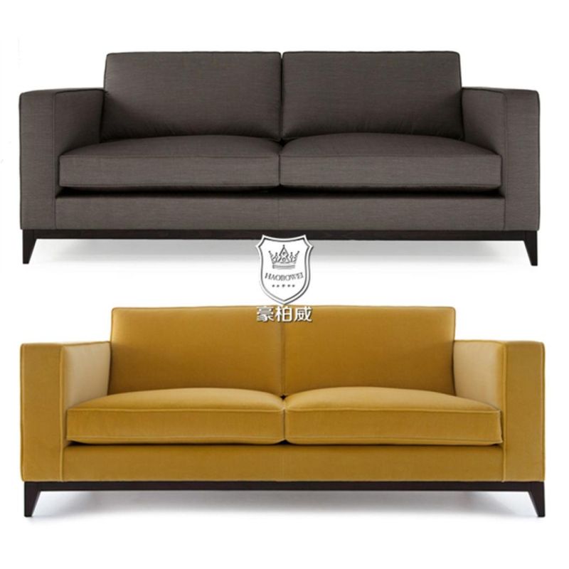 Simple Style Soft Black Leather Sofa for Hotel