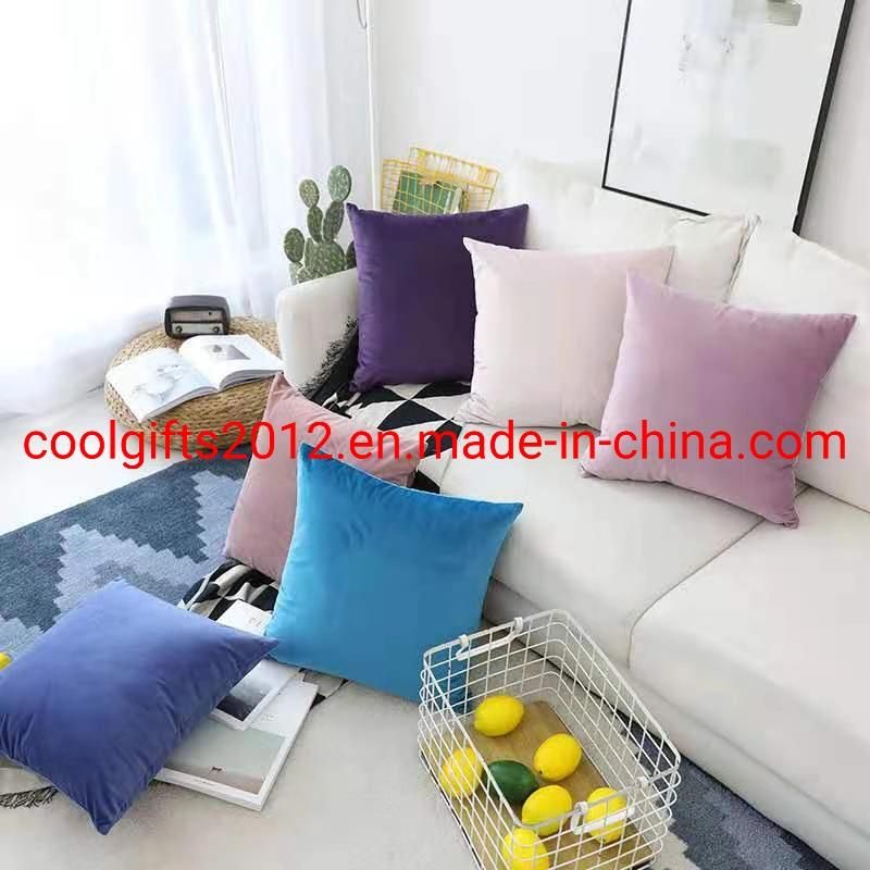 High Quality Velvet Solid Color Pillow Cushion Cover for Sofa Home