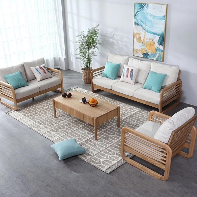 Nordic Simple Small Apartment Fabric Sofa Living Room Combination Leisure Sofa Double Seat Removable and Washable Sofa 0081