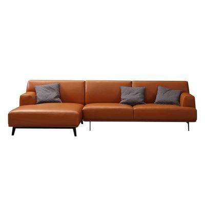 Modern New York Minimalist Sectional Couch Salon Living Room Furniture Leisure Suite Leather L Shape Sofa
