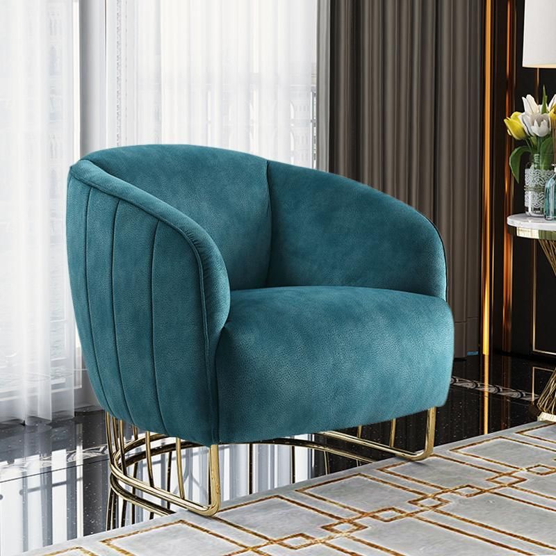 Fashion Hotel Single Sofa Chair Home Furniture Round Rest Chair Velvet