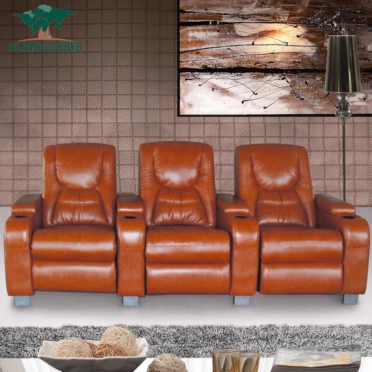 2020 Latest Designs Recliner Home Theater Sofa Genuine Leather Leisure Sofa