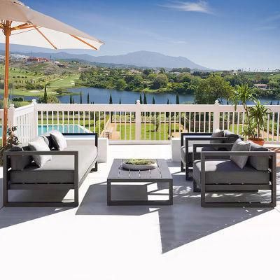 Hot Sell Nordic Modern Hotel Terrace Leisure Sofa Combination Aluminum Frame Outdoor Garden Sofa Cover Furniture