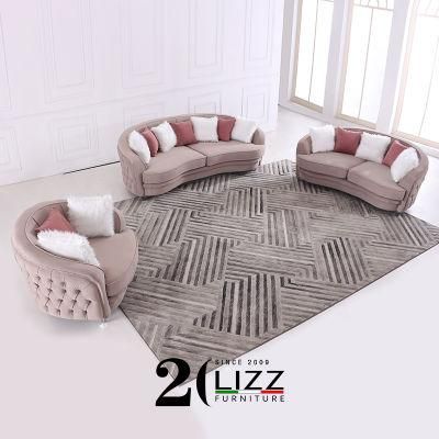 Hot Sale European Style Home Furniture Leisure Living Room Fabric Modern Sofa with Metal Legs