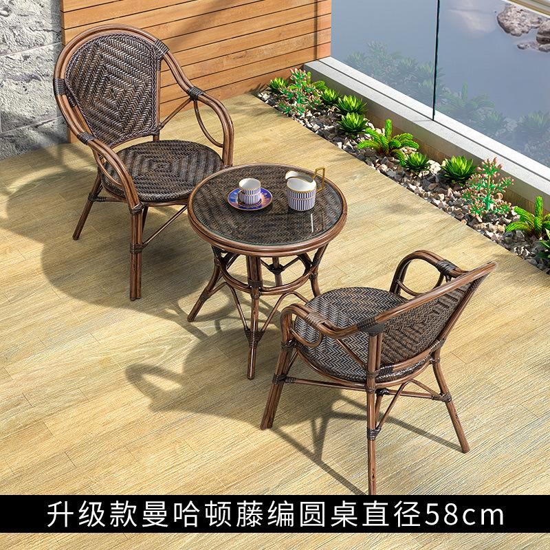 Waterproof Outdoor Contemporary Hotel PE Rattan Patio Sofa with Tea Table