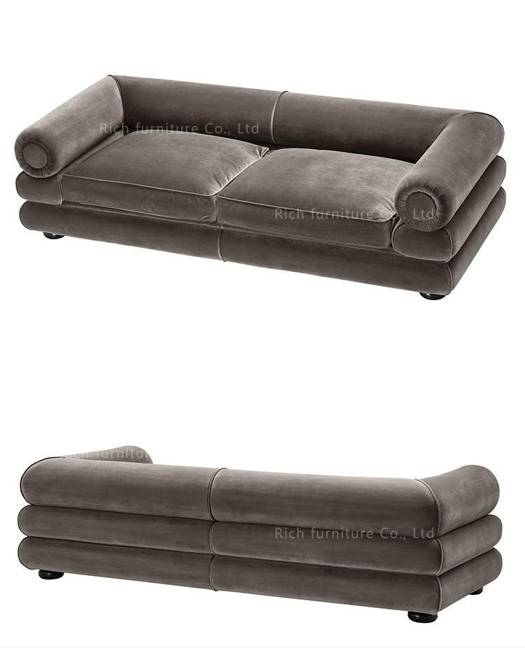 Tuxedo Lounge Settee Italian Modern Luxury 3 Seater Velvet Sofa Living Room Velvet Couch Furniture Luxury Velvet Fabric Sofa