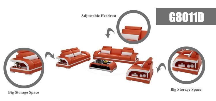 Wholesale Modular Living Furniture Sets Leather Sofa with Tables