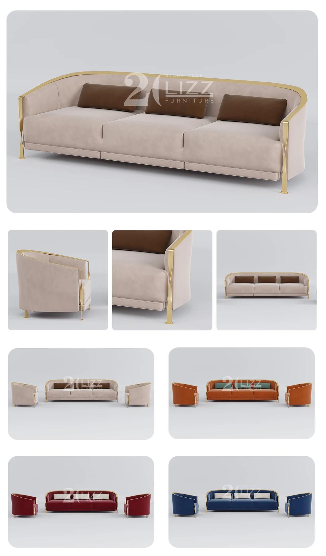 Optional Color Italian Style Luxury Sectional Geniue Leather Living Room Sofa Modern Woden Couch Set