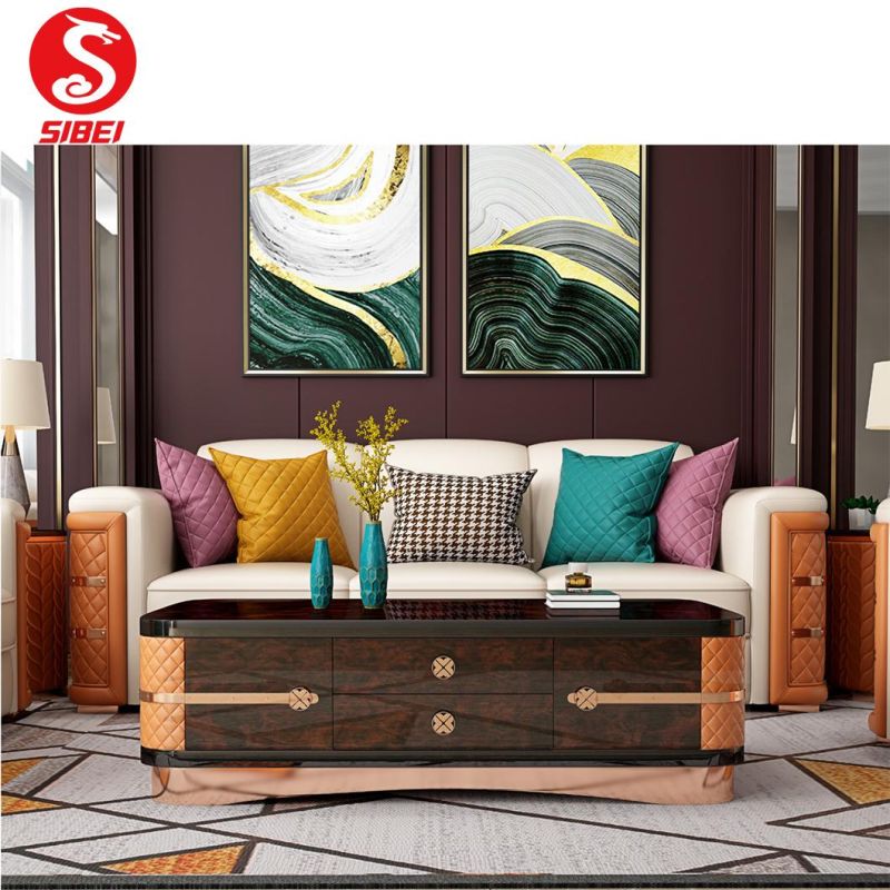Apartment Home Design Living Room 3 Seater Leather Sofa
