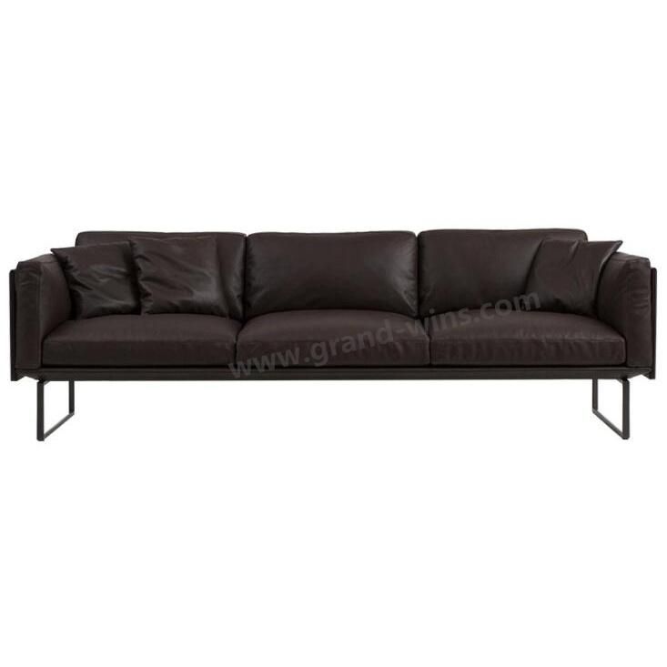 Simple Style Cheap Metal Leg Leather Sofa for Home Hotel