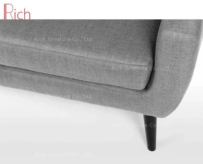 New Design Modern Furniture Grey Fabric Loveseat Sofa