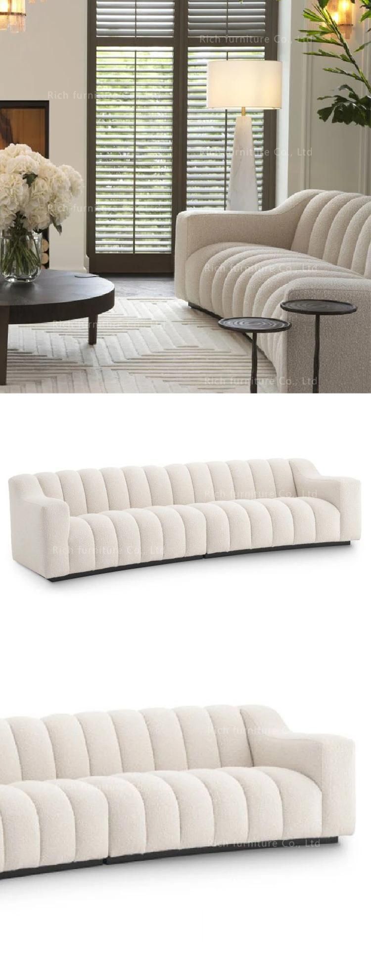 Home Tufted Boucle Fabric Sofa Living Room Furniture Modern Black Sofa