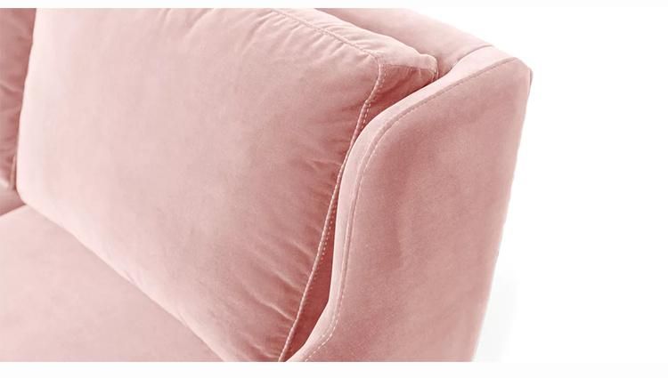 Home Modern Leisure Design Bedroom Fabric Wooden Couch Living Room Furniture Single Sofa