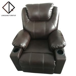 2021 Newest Design Electric Genuine Leather Reclining Sofa with Cup Holder