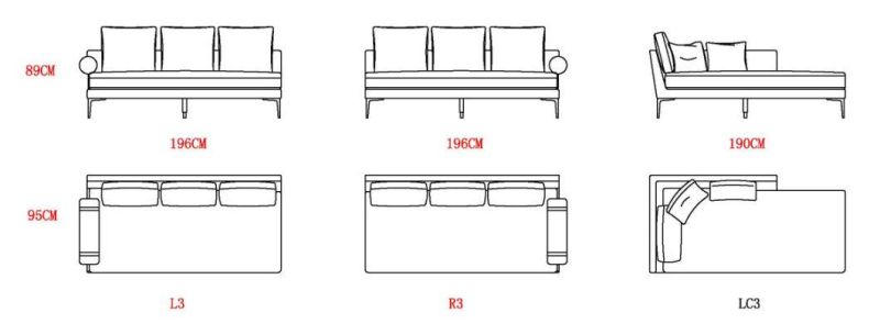 Zhida Modern Furniture Supplier Wholesale Villa Living Room Italian Design Sectional Couch Set Leather Armrest Fabric Modular Sofa