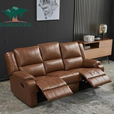 Classic European Style Sofa Frame Brown Genuine Leather Sofa Home Furniture Living Room Sofa