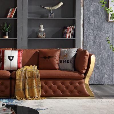 Home Modern Luxury Leather Fabric Furniture Livingroom Modern Furniture Coffee Table Sofa