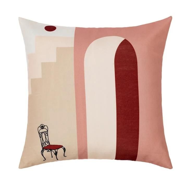 Simple Modern Printing Pillowcase Bedroom Living Room Pillow Waist Pillow Office Sofa Cushion