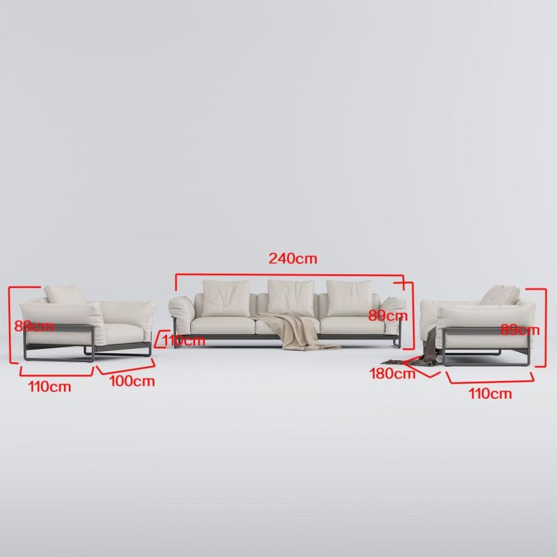 European Modern Design Sectional Geniue Leather Couch Living Room Home Sofa Furniture with Metal Legs