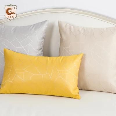 Decorative Plush Gold Foil Printed Pillow Case Sofa Cushions Hot Stamping Bronzing Velvet Cushion Covers