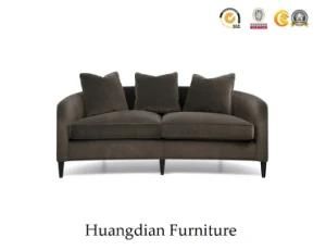 Wholesale Wooden Feet Velvet 3 Seat Round Back Sofa (HD748)