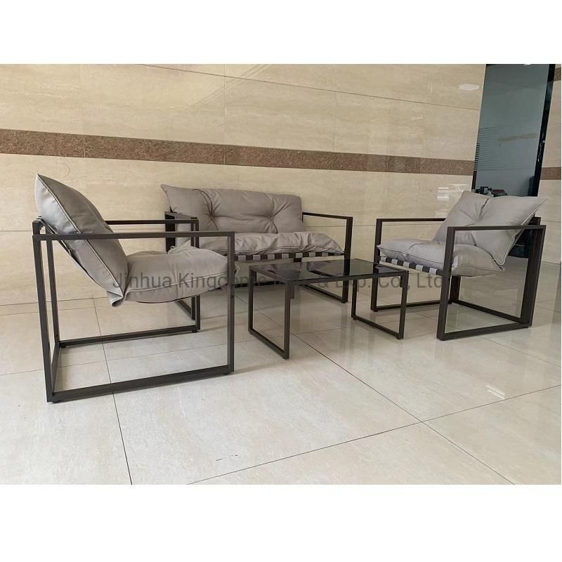 Outdoor Furniture Set Four Pieces Steel Sofa Set