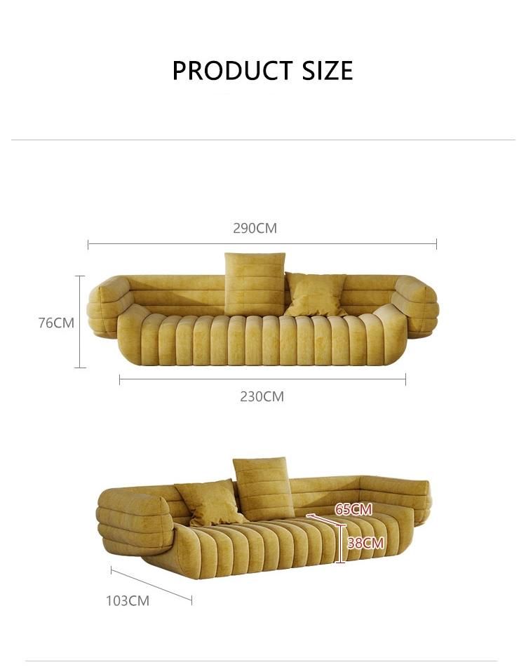 Italian Style Nordic Minimalist Modern Living Room Sofa Flannel Banana Shape Sofa