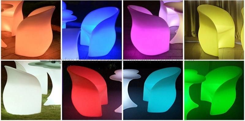 PE Plastic Cordless LED Sofa Chair LED Light up Chair for TV Furniture /Home /Nightclub Bar/Party