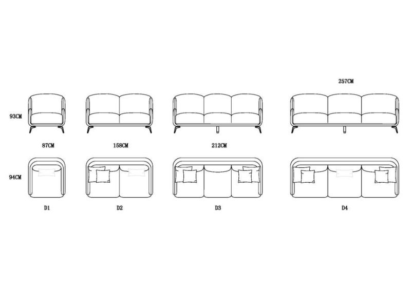 Good Price Delicated Italian Style Farbic Sofa Elegant Customized Living Room Couch for Villa