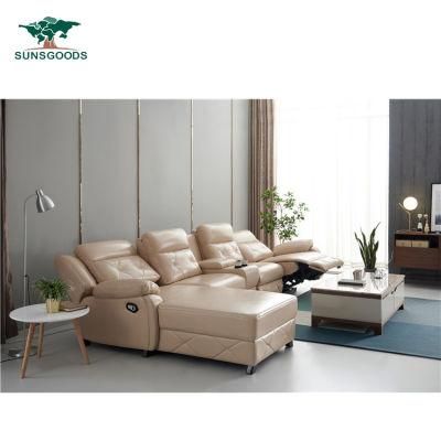 New Design Cream Storage Box Bedroom Furniture Electric Recliner Sofa Set