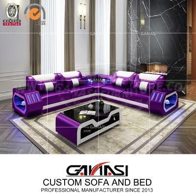 European Classic Style Corner Leather Sofa Bed Furniture for Home Use