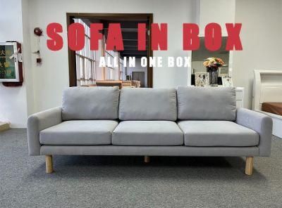 Nova China Wholesale Gray Home Fabric Sofa Sitting Room Furniture 3 Seater Living Room Sofa in Box