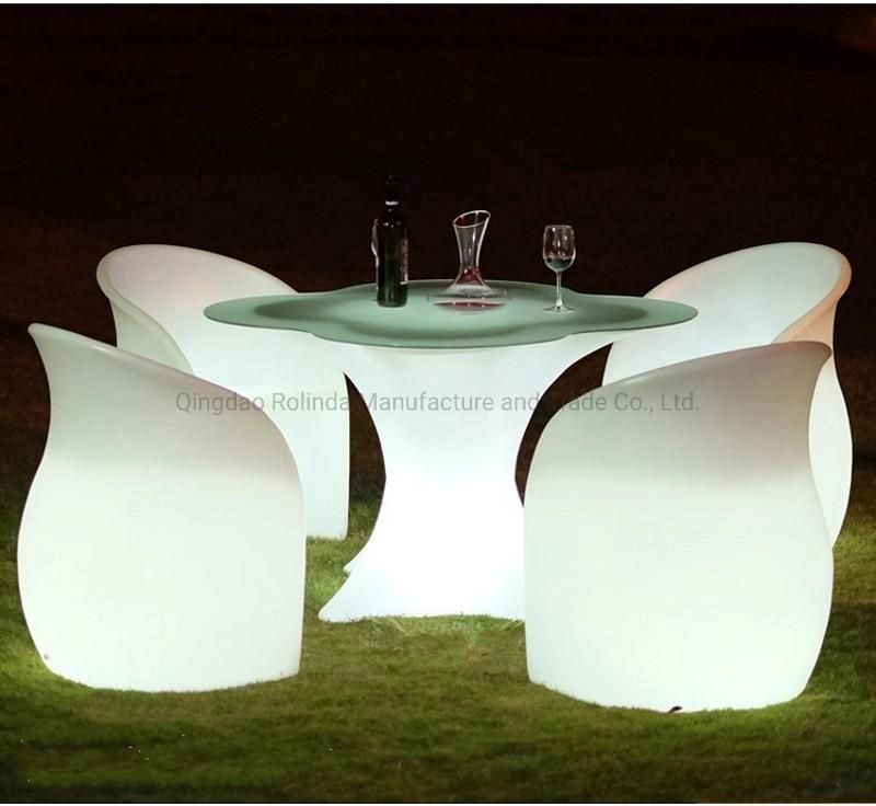 PE Plastic Cordless LED Sofa Chair LED Light up Chair for TV Furniture /Home /Nightclub Bar/Party