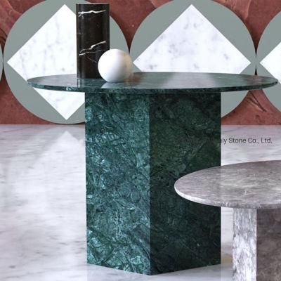 Natural Stone Low Green Marble Coffee Table Center Modern Nordic Round Table