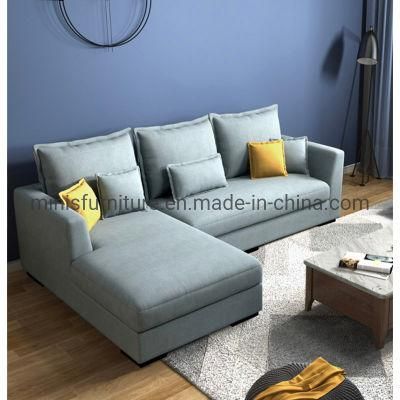(MN-SF78) Home Furniture Small L-Shaped Blue Sofa with Wholesale Cheap Price
