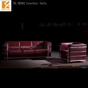 Newland Furniture Factory Modern Stainless Steel Leather Sofa (NL-H382)