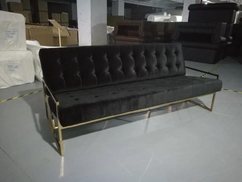 Wedding Event Hire Brass Gold Frame Velvet Lounge Couch Sofa