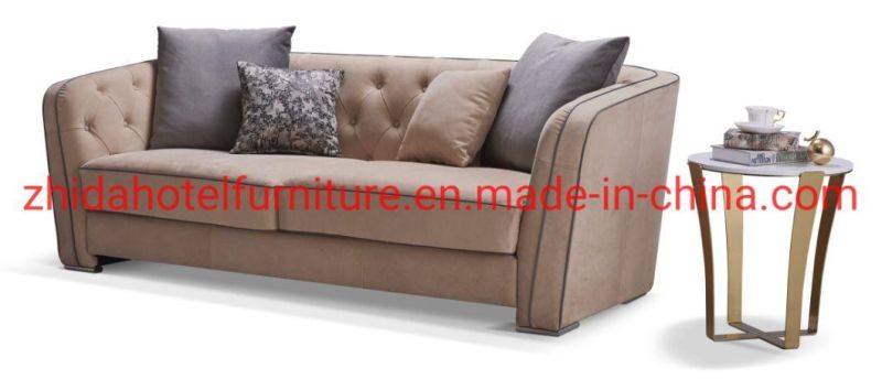 Luxury Lounge Leather Velvet Upholster Single Sofa for Living Room