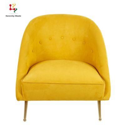 Supper Comfortable Fabric Upholstered Sofa Apartment Room Sofa with Metal Leg Living Room Single Sofa